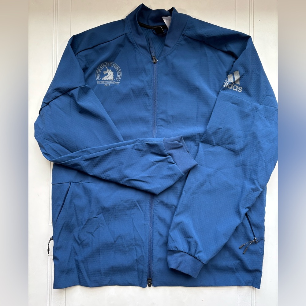 Adidas Men’s 2017 Boston Marathon Windbreaker Jacket‎ Blue Size XL